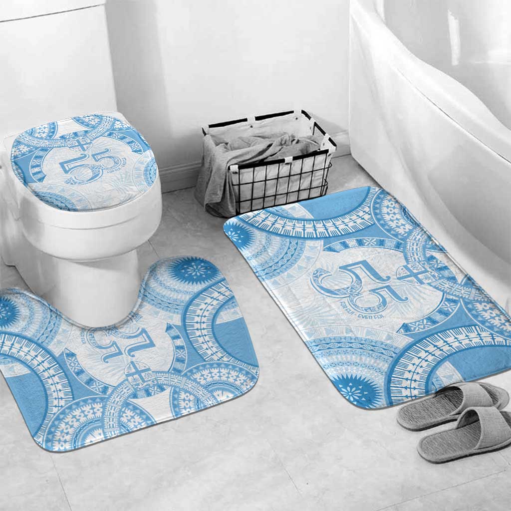 Bula Fiji Day 55th Anniversary Masi Tapa Bathroom Set Emerald Jubilee - Turquoise - Polynesian Pride