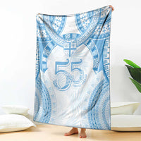 Bula Fiji Day 55th Anniversary Masi Tapa Blanket Emerald Jubilee - Turquoise - Polynesian Pride