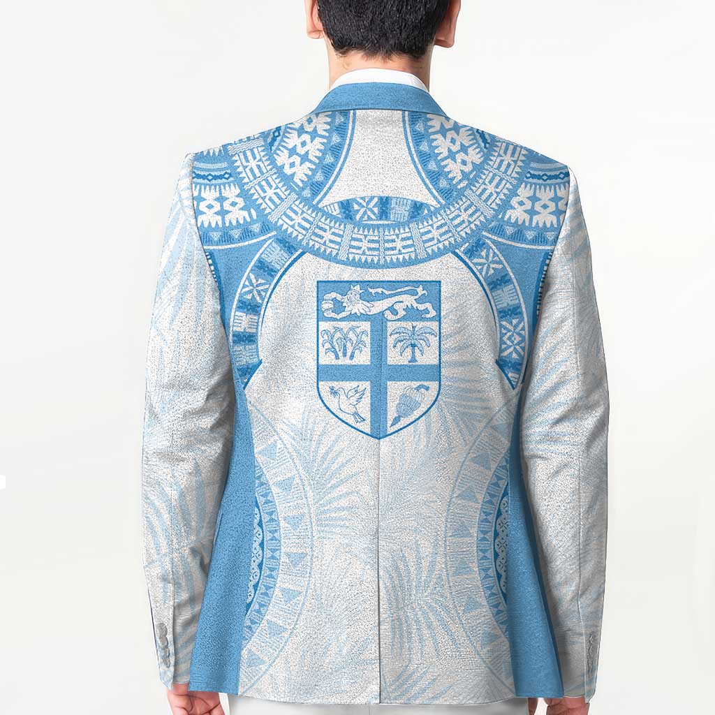 Bula Fiji Day 55th Anniversary Masi Tapa Blazer Emerald Jubilee - Turquoise - Polynesian Pride