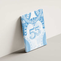 Bula Fiji Day 55th Anniversary Masi Tapa Canvas Wall Art Emerald Jubilee - Turquoise - Polynesian Pride