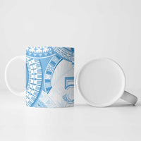Bula Fiji Day 55th Anniversary Masi Tapa Ceramic Mug Emerald Jubilee - Turquoise - Polynesian Pride