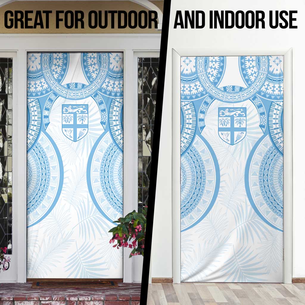 Bula Fiji Day 55th Anniversary Masi Tapa Door Cover Emerald Jubilee - Turquoise - Polynesian Pride