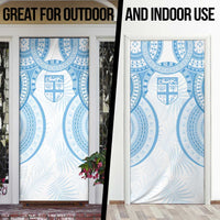 Bula Fiji Day 55th Anniversary Masi Tapa Door Cover Emerald Jubilee - Turquoise - Polynesian Pride