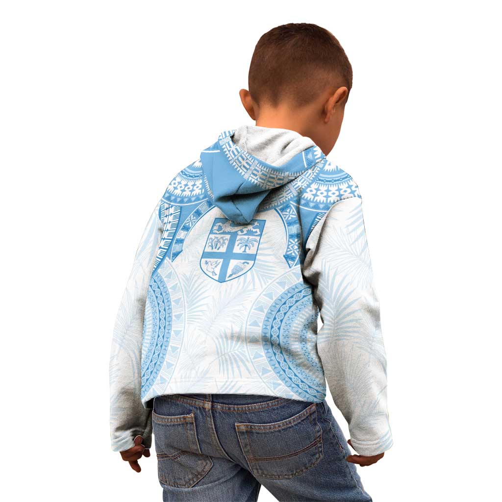 Bula Fiji Day 55th Anniversary Masi Tapa Kid Hoodie Emerald Jubilee - Turquoise - Polynesian Pride