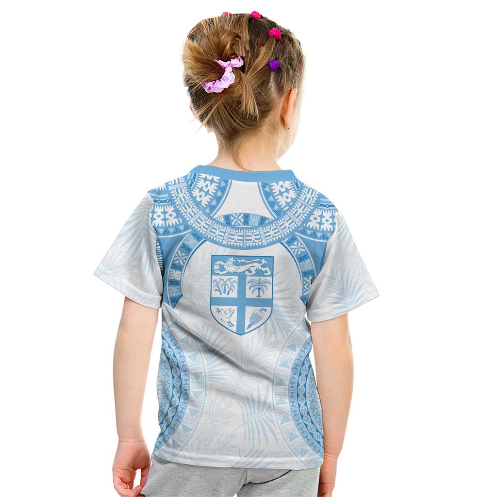 Bula Fiji Day 55th Anniversary Masi Tapa Kid T Shirt Emerald Jubilee - Turquoise - Polynesian Pride