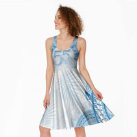 Bula Fiji Day 55th Anniversary Masi Tapa Midi Dress Emerald Jubilee - Turquoise - Polynesian Pride