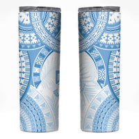 Bula Fiji Day 55th Anniversary Masi Tapa Skinny Tumbler Emerald Jubilee - Turquoise - Polynesian Pride