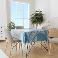 Bula Fiji Day 55th Anniversary Masi Tapa Tablecloth Emerald Jubilee - Turquoise - Polynesian Pride