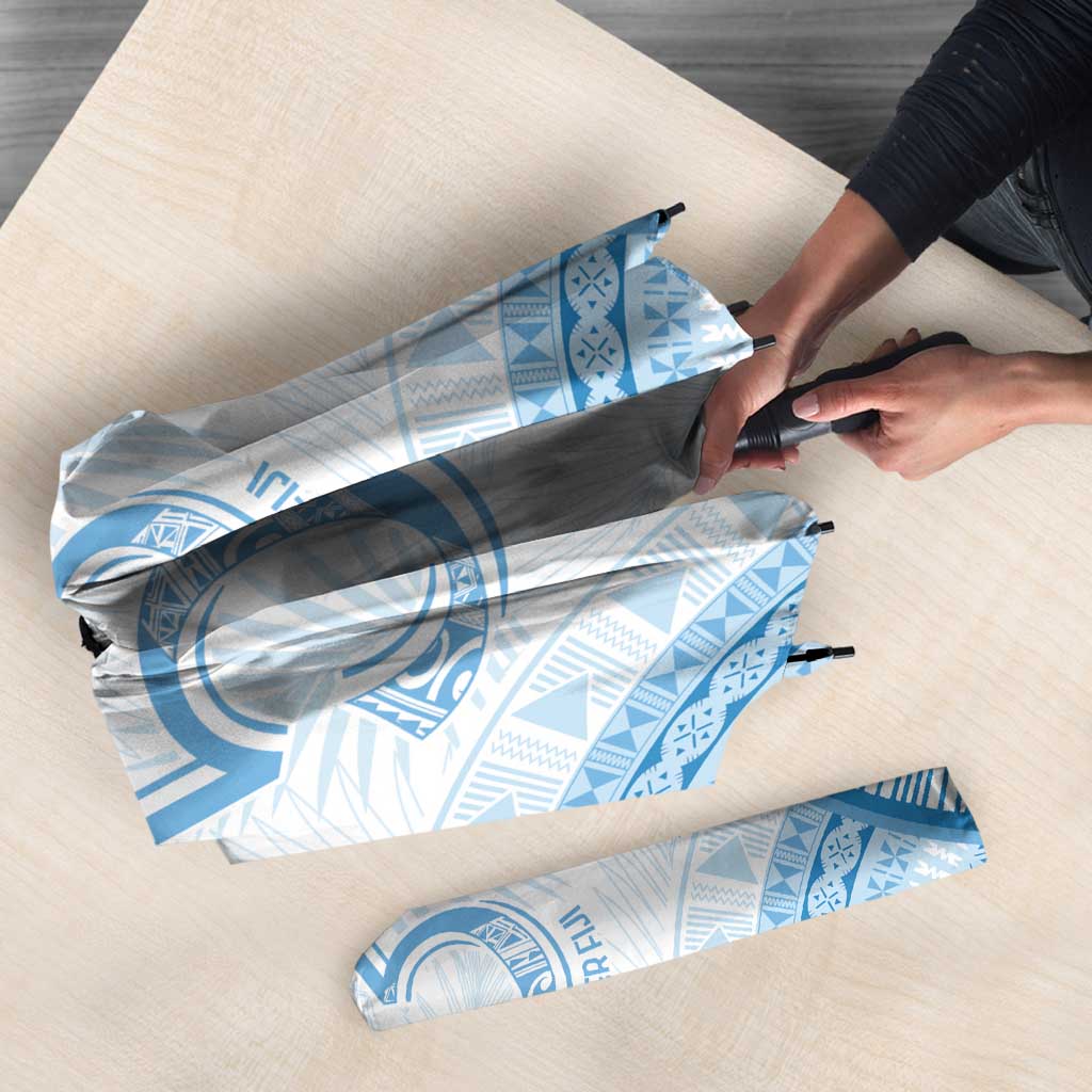 Bula Fiji Day 55th Anniversary Masi Tapa Umbrella Emerald Jubilee - Turquoise - Polynesian Pride