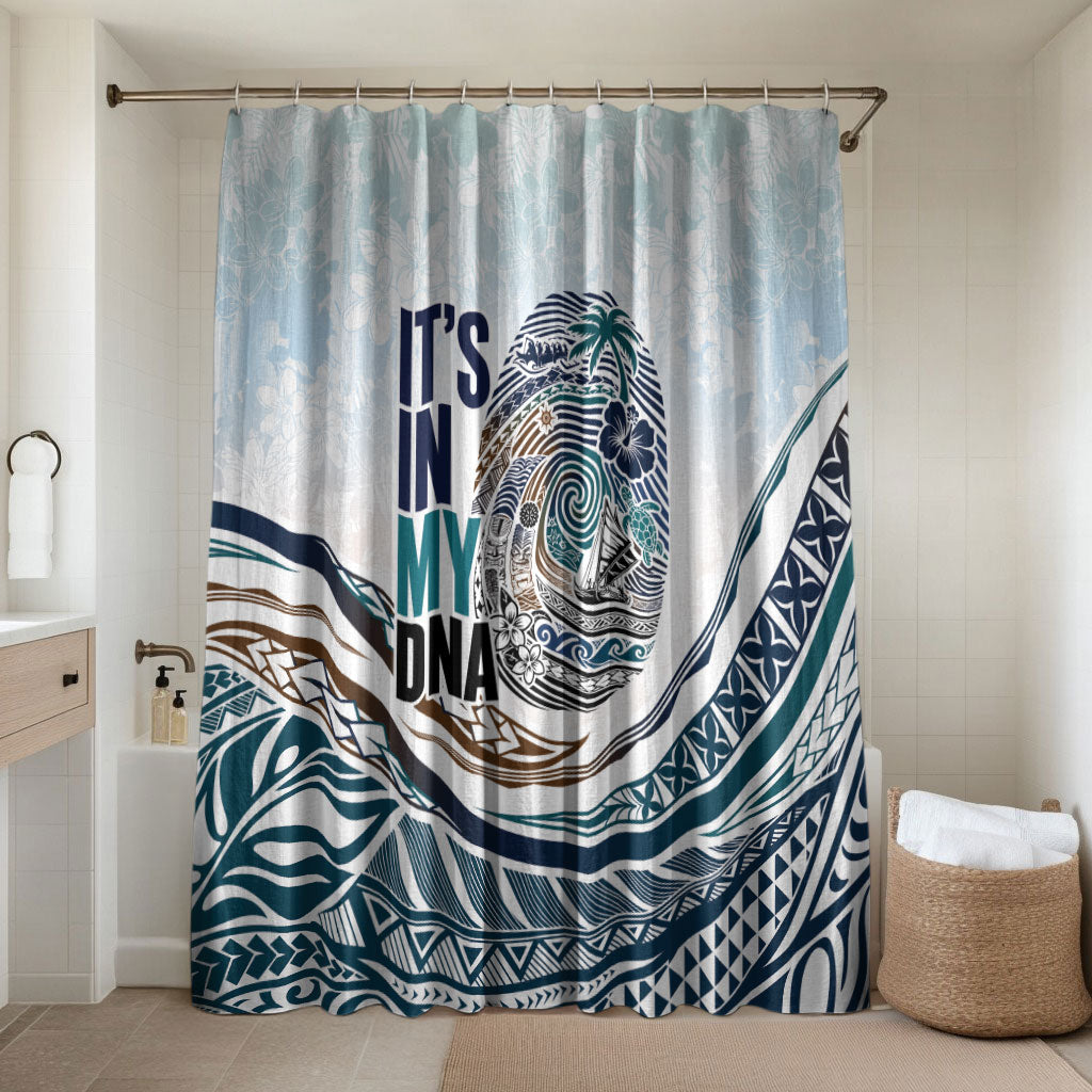 Pasifika It's In My DNA Bathroom Set Islands Pride LT7 Shower Curtain Only White - Polynesian Pride