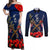 Anzac Day Aussie Mix Maori In Memories Couples Matching Off Shoulder Maxi Dress and Long Sleeve Button Shirt LT7 Blue - Polynesian Pride