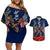 Anzac Day Aussie Mix Maori In Memories Couples Matching Off Shoulder Short Dress and Hawaiian Shirt LT7 Blue - Polynesian Pride