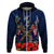 Anzac Day Aussie Mix Maori In Memories Zip Hoodie LT7 Zip Hoodie Blue - Polynesian Pride