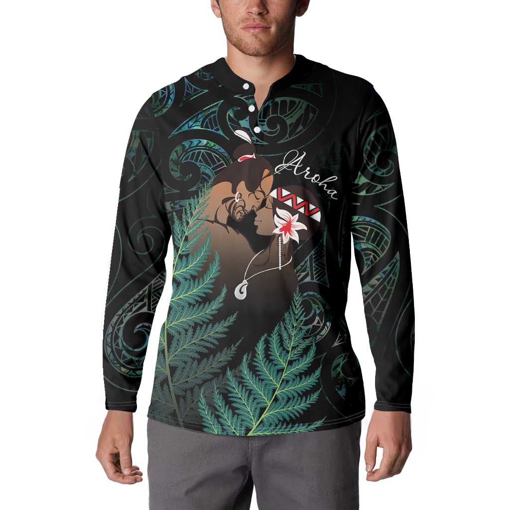 Maori Hongi Valentine Button Sweatshirt Aroha Ahau Ki A Koe LT7 - Polynesian Pride