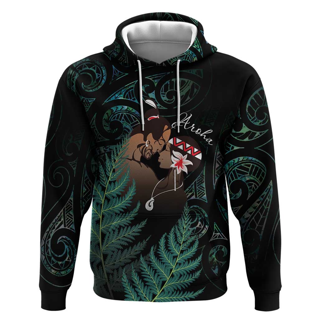 Maori Hongi Valentine Hoodie Aroha Ahau Ki A Koe