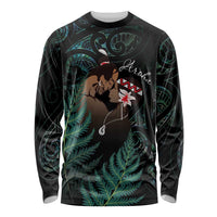 Maori Hongi Valentine Long Sleeve Shirt Aroha Ahau Ki A Koe LT7 Unisex Emerald - Polynesian Pride