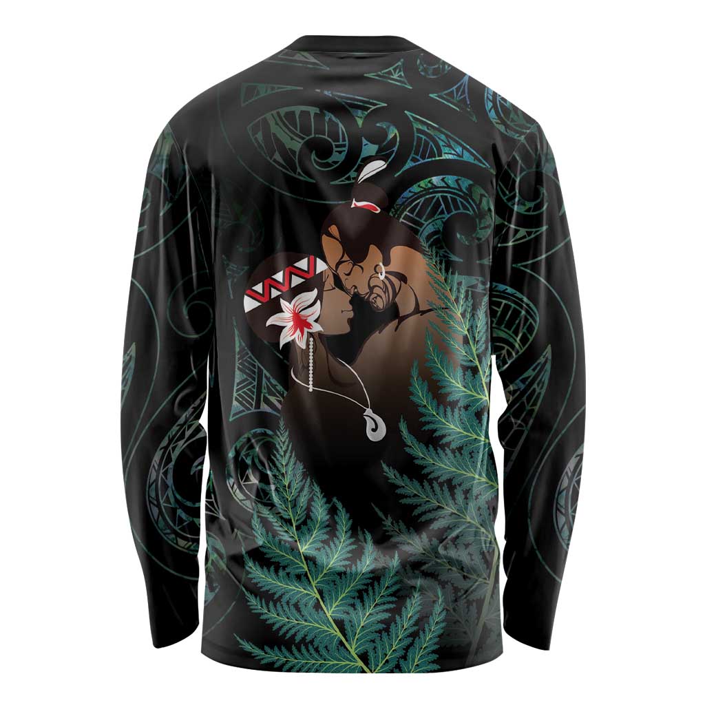 Maori Hongi Valentine Long Sleeve Shirt Aroha Ahau Ki A Koe LT7 - Polynesian Pride