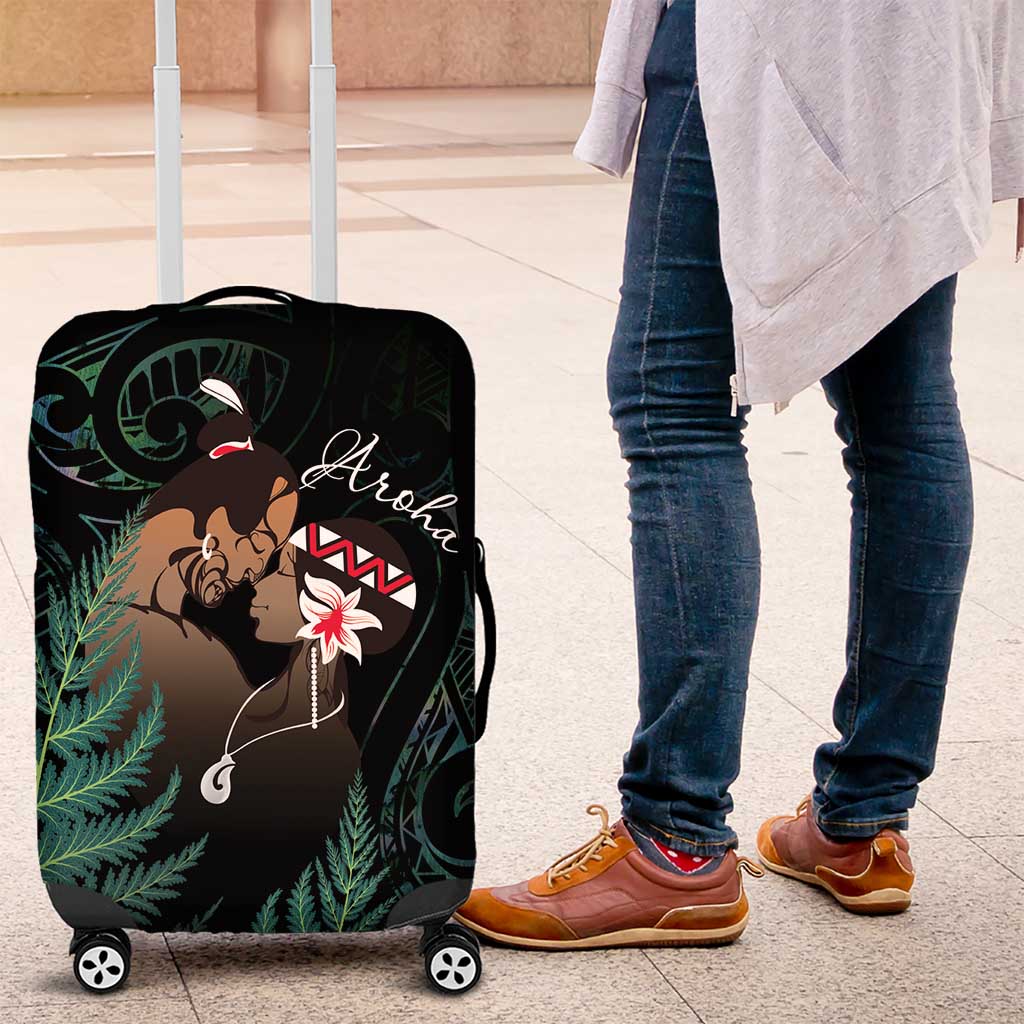 Maori Hongi Valentine Luggage Cover Aroha Ahau Ki A Koe