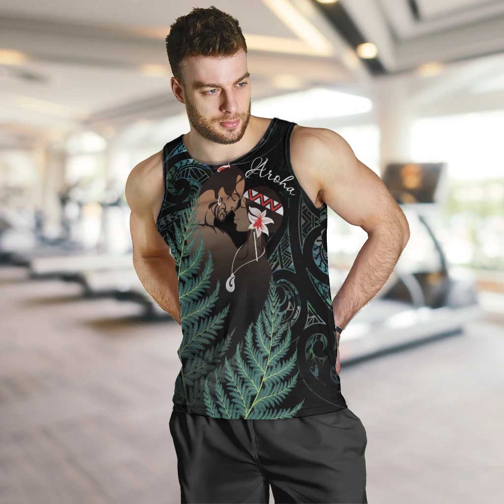 Maori Hongi Valentine Men Tank Top Aroha Ahau Ki A Koe LT7 Emerald - Polynesian Pride