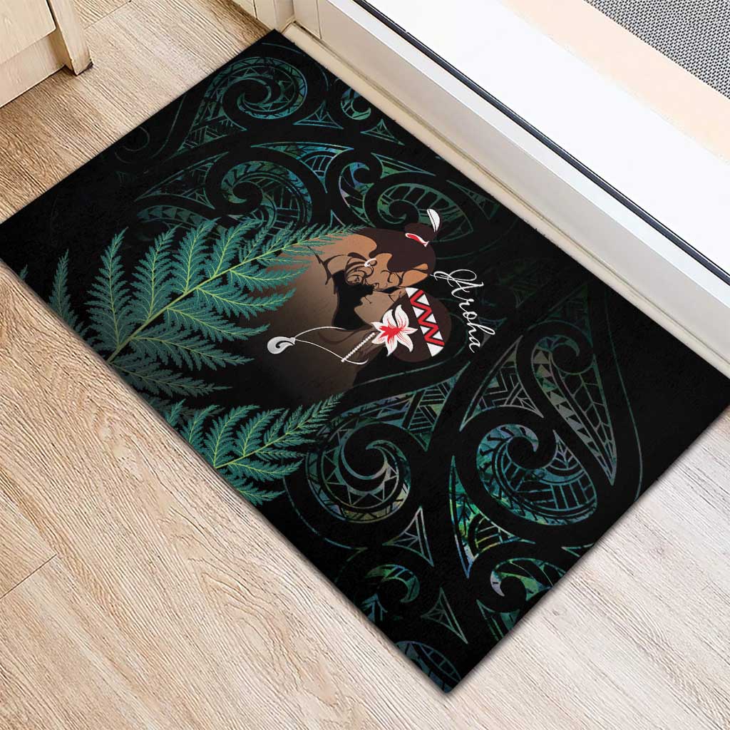 Maori Hongi Valentine Rubber Doormat Aroha Ahau Ki A Koe LT7 - Polynesian Pride