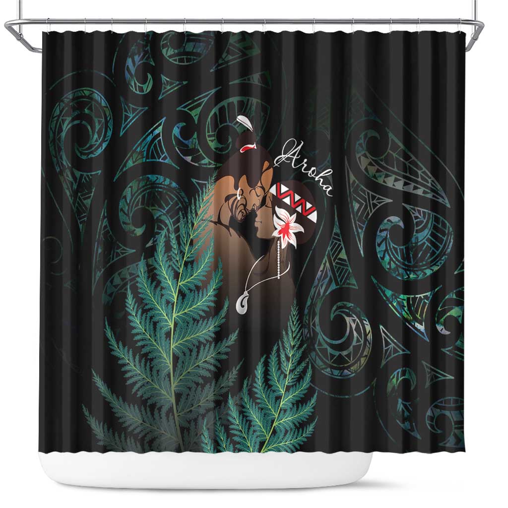 Maori Hongi Valentine Shower Curtain Aroha Ahau Ki A Koe