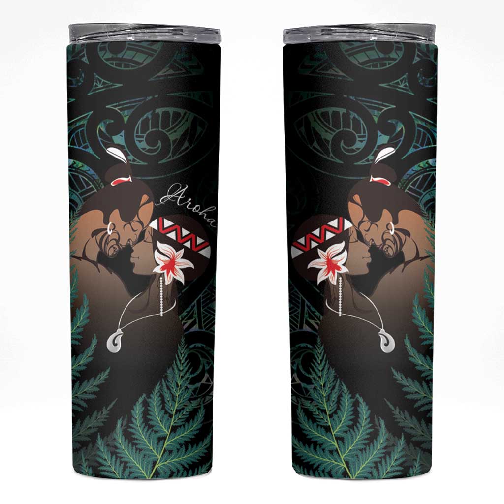 Maori Hongi Valentine Skinny Tumbler Aroha Ahau Ki A Koe