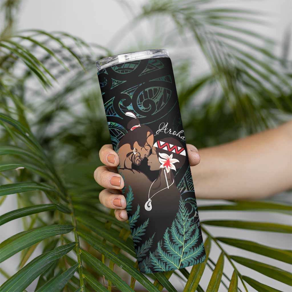 Maori Hongi Valentine Skinny Tumbler Aroha Ahau Ki A Koe