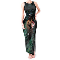 Maori Hongi Valentine Tank Maxi Dress Aroha Ahau Ki A Koe LT7 Women Emerald - Polynesian Pride