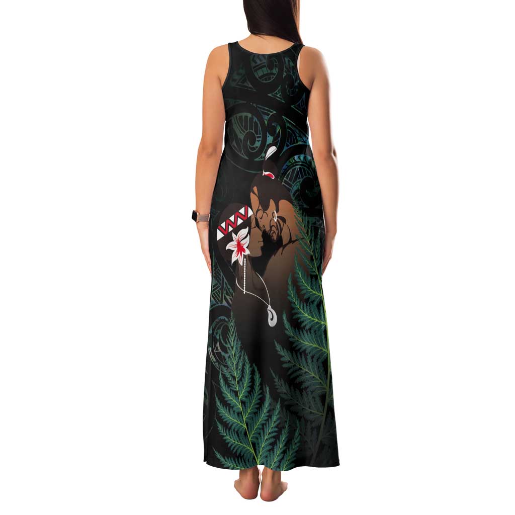 Maori Hongi Valentine Tank Maxi Dress Aroha Ahau Ki A Koe LT7 - Polynesian Pride