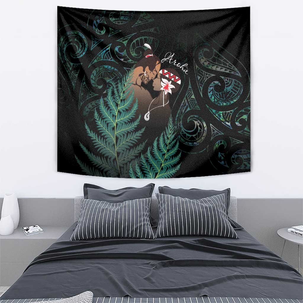 Maori Hongi Valentine Tapestry Aroha Ahau Ki A Koe