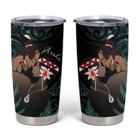 Maori Hongi Valentine Tumbler Cup Aroha Ahau Ki A Koe LT7 Emerald - Polynesian Pride