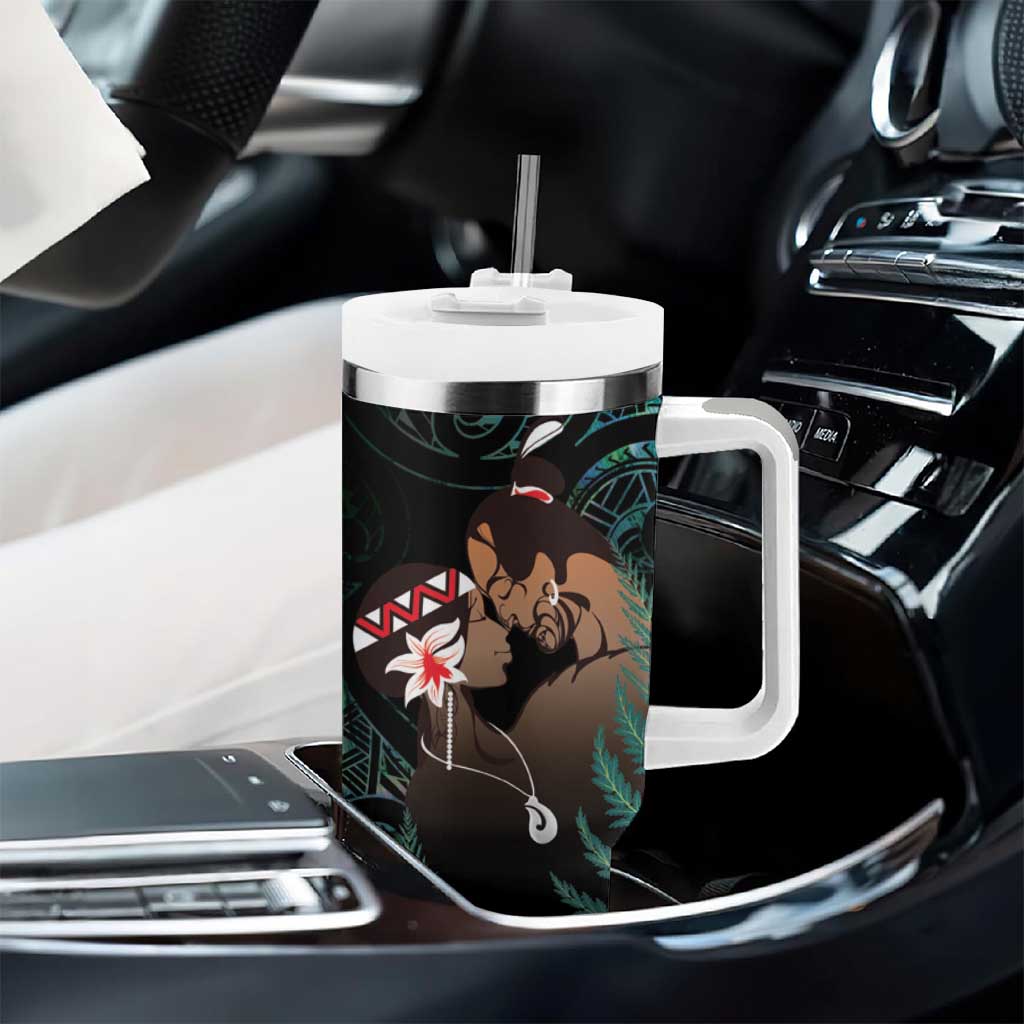 Maori Hongi Valentine Tumbler With Handle Aroha Ahau Ki A Koe LT7 - Polynesian Pride