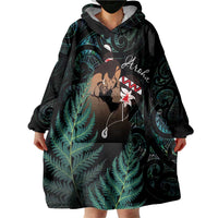 Maori Hongi Valentine Wearable Blanket Hoodie Aroha Ahau Ki A Koe LT7 - Polynesian Pride