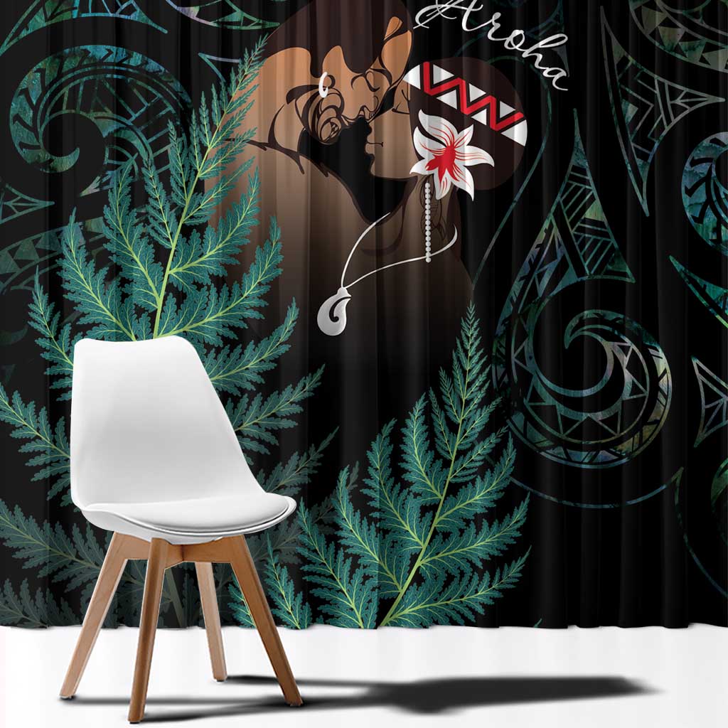 Maori Hongi Valentine Window Curtain Aroha Ahau Ki A Koe LT7 - Polynesian Pride
