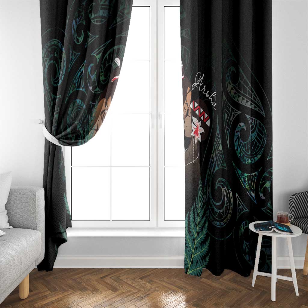 Maori Hongi Valentine Window Curtain Aroha Ahau Ki A Koe LT7 - Polynesian Pride