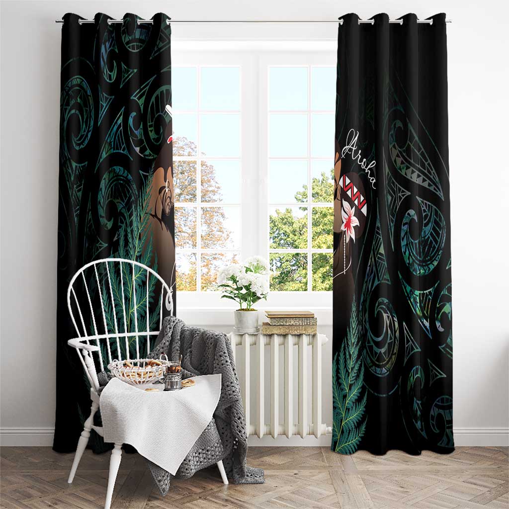 Maori Hongi Valentine Window Curtain Aroha Ahau Ki A Koe LT7 - Polynesian Pride