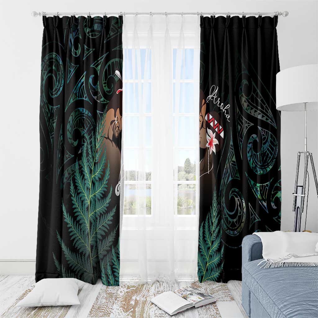 Maori Hongi Valentine Window Curtain Aroha Ahau Ki A Koe LT7 - Polynesian Pride