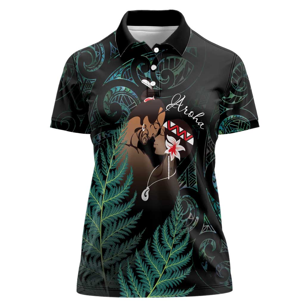 Maori Hongi Valentine Women Polo Shirt Aroha Ahau Ki A Koe