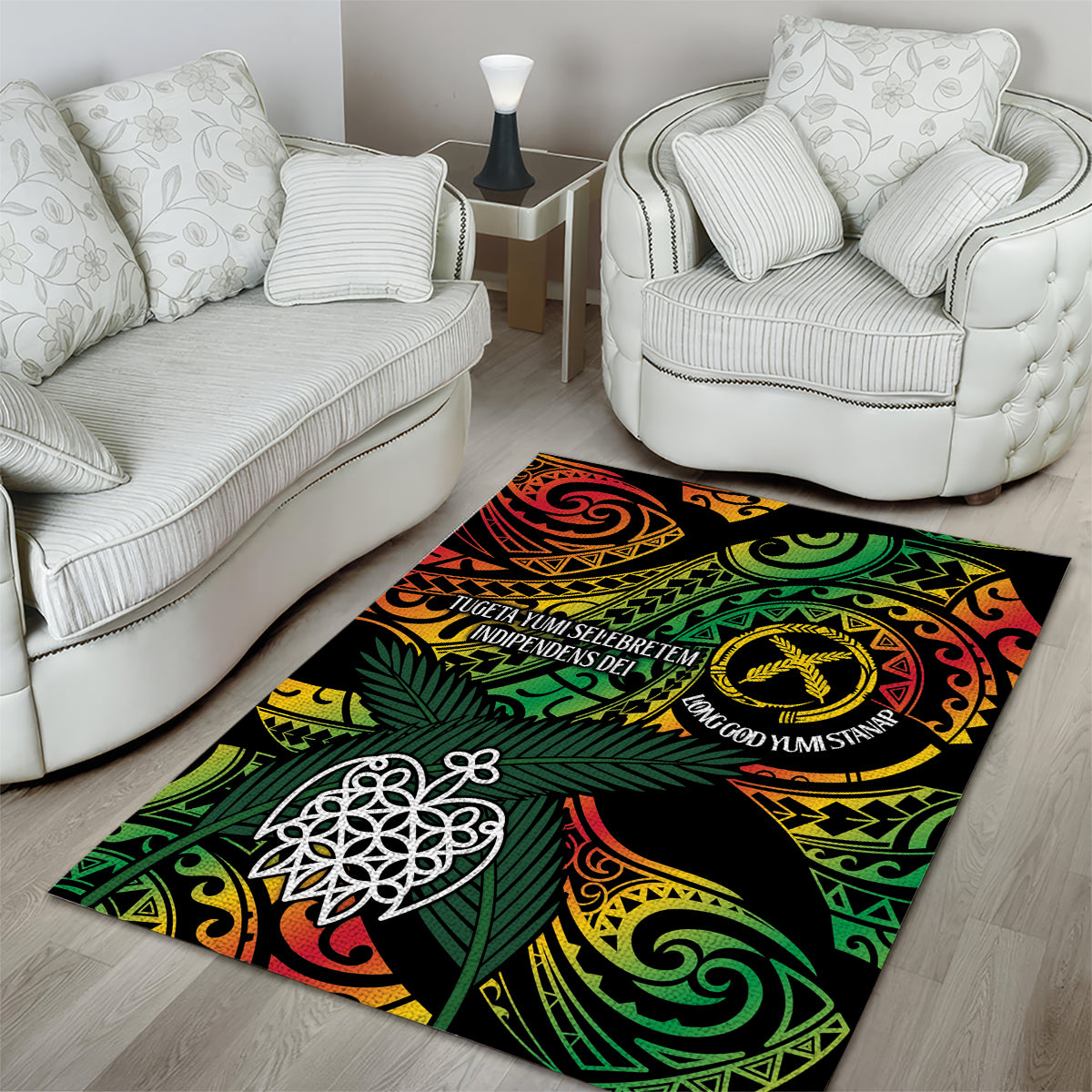 Vanuatu Indipendens Dei Area Rug Mix Traditional Sand Drawing