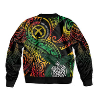 Vanuatu Indipendens Dei Bomber Jacket Mix Traditional Sand Drawing LT7 - Polynesian Pride