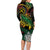 Vanuatu Indipendens Dei Family Matching Long Sleeve Bodycon Dress and Hawaiian Shirt Mix Traditional Sand Drawing