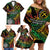 Vanuatu Indipendens Dei Family Matching Off Shoulder Short Dress and Hawaiian Shirt Mix Traditional Sand Drawing