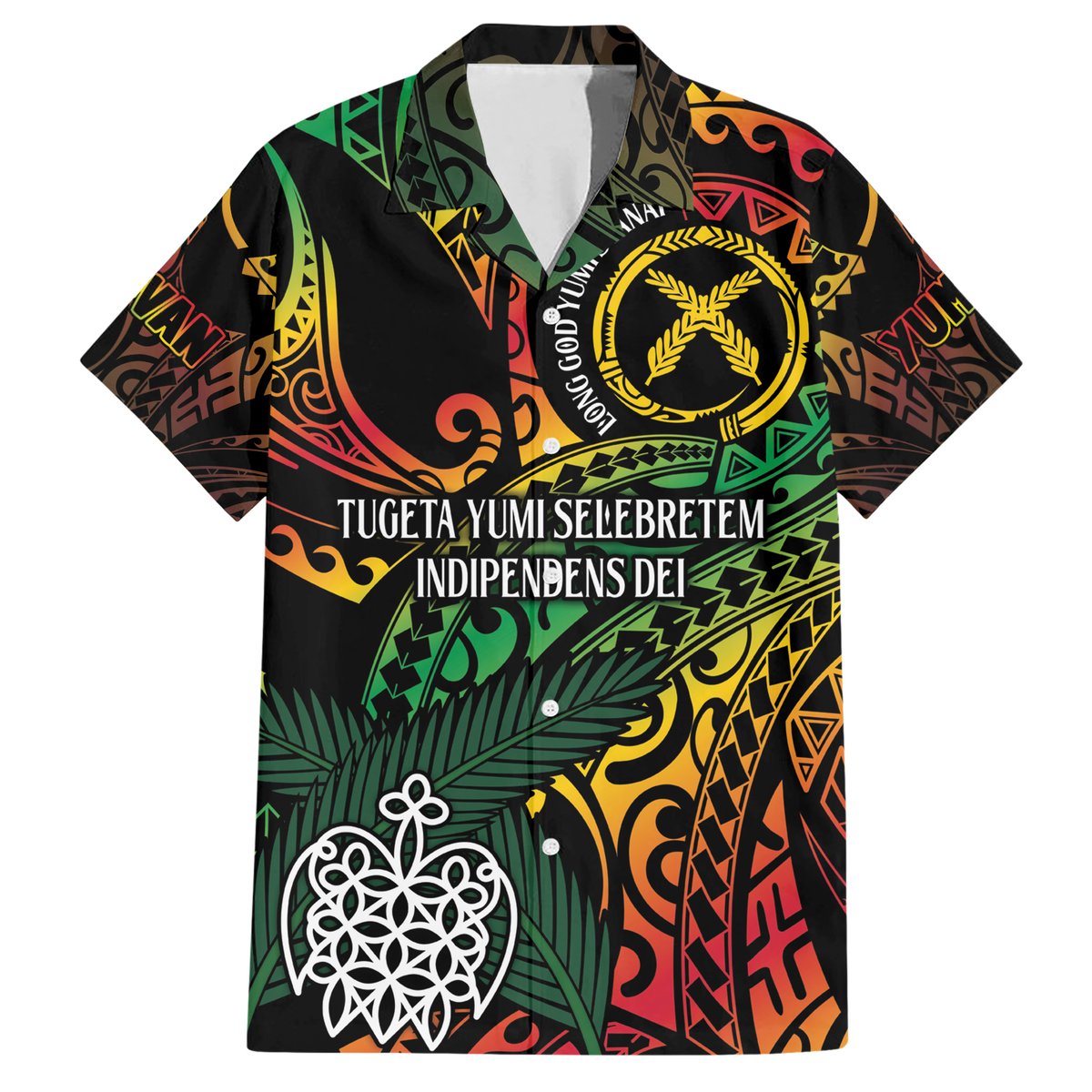 Vanuatu Indipendens Dei Hawaiian Shirt Mix Traditional Sand Drawing LT7 Colorful - Polynesian Pride
