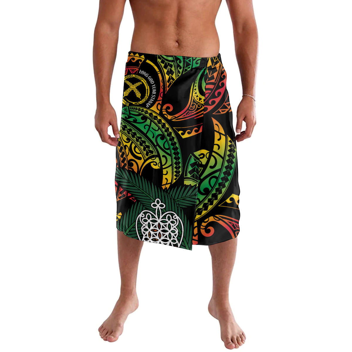 Vanuatu Indipendens Dei Lavalava Mix Traditional Sand Drawing LT7 Colorful - Polynesian Pride