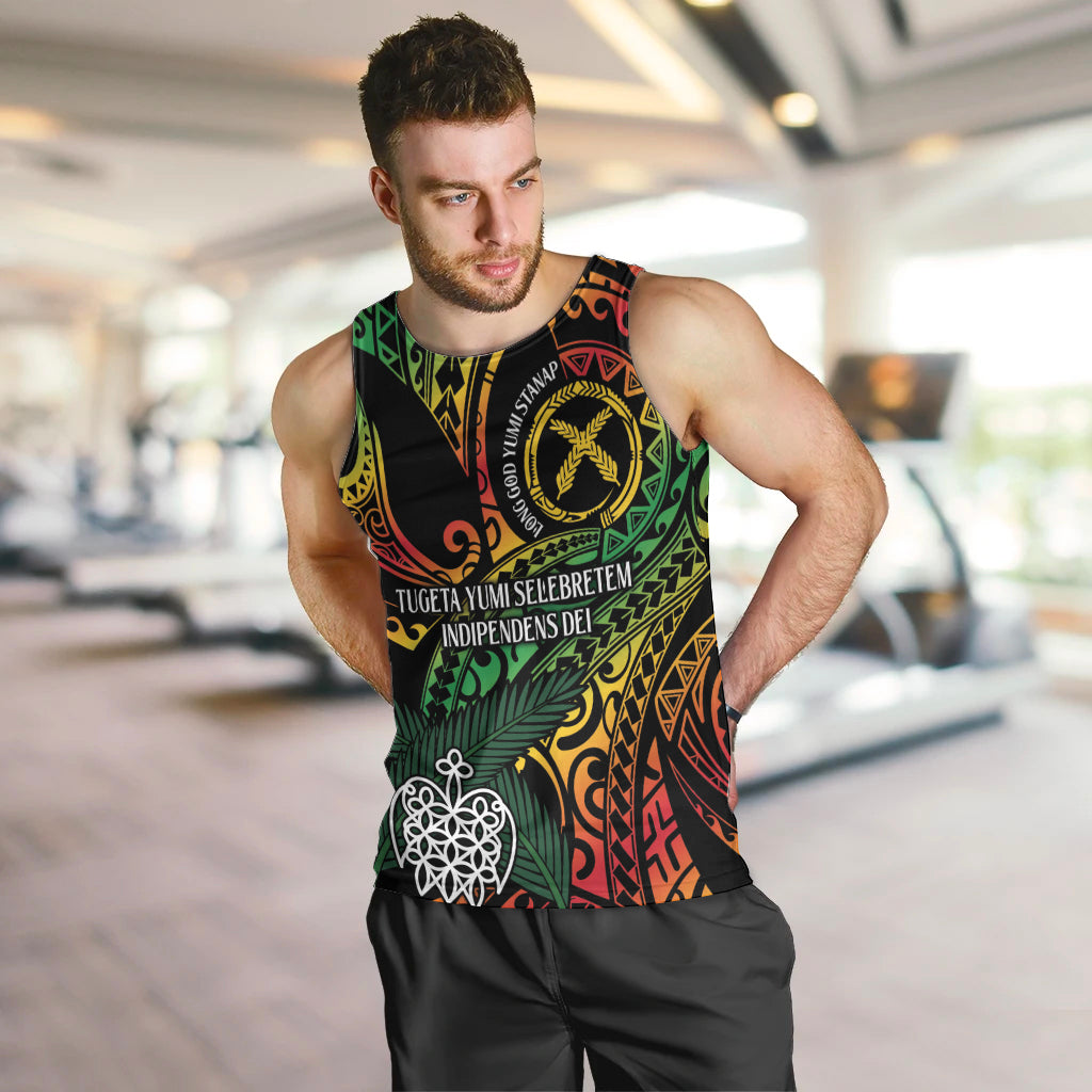 Vanuatu Indipendens Dei Men Tank Top Mix Traditional Sand Drawing LT7 Colorful - Polynesian Pride