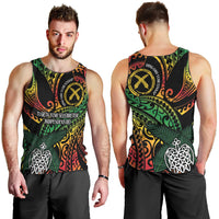 Vanuatu Indipendens Dei Men Tank Top Mix Traditional Sand Drawing LT7 - Polynesian Pride