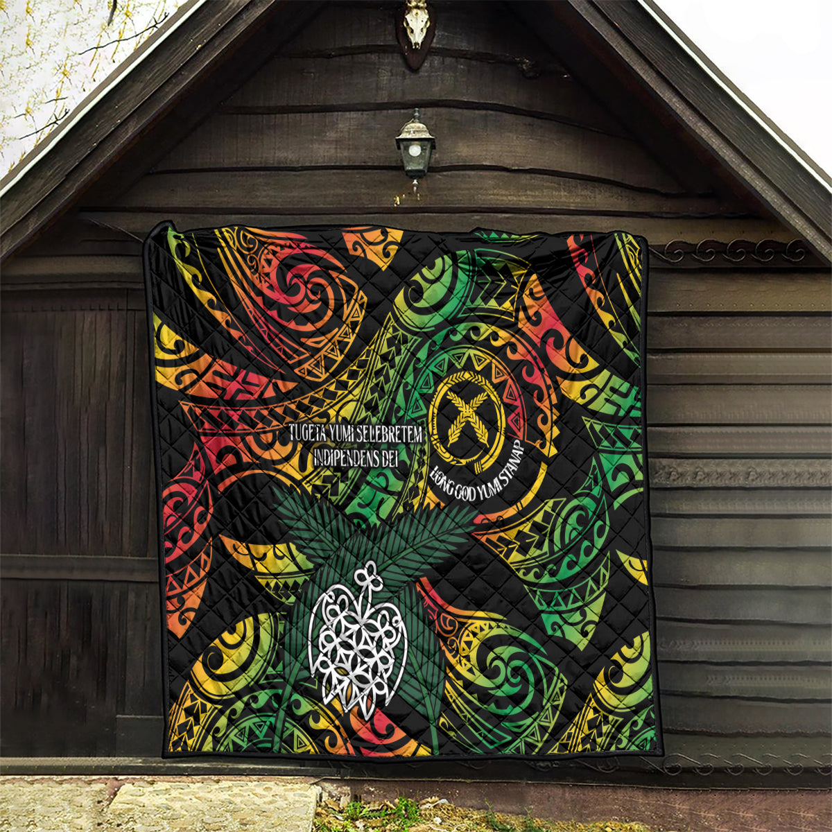 Vanuatu Indipendens Dei Quilt Mix Traditional Sand Drawing