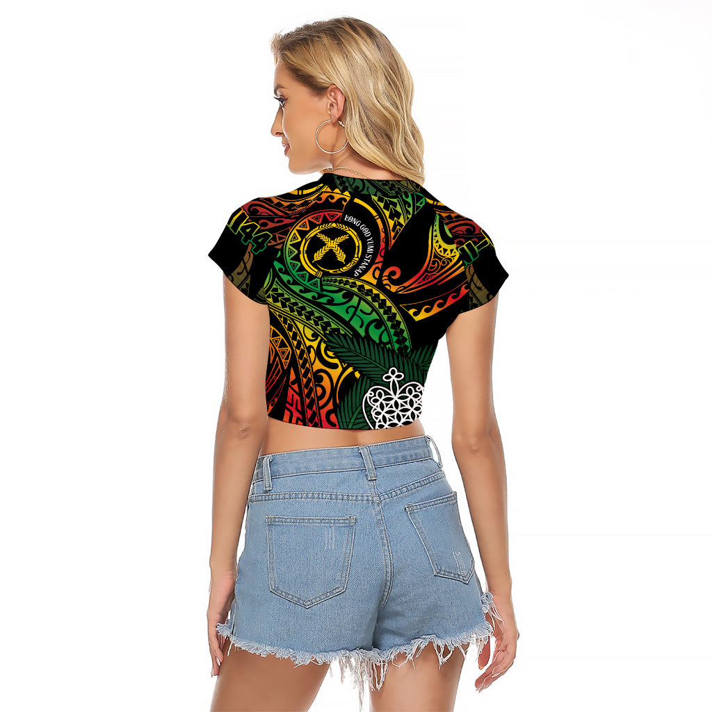 Vanuatu Indipendens Dei Raglan Cropped T Shirt Mix Traditional Sand Drawing