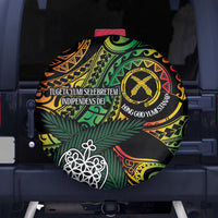 Vanuatu Indipendens Dei Spare Tire Cover Mix Traditional Sand Drawing LT7 - Polynesian Pride