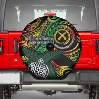 Vanuatu Indipendens Dei Spare Tire Cover Mix Traditional Sand Drawing LT7 - Polynesian Pride